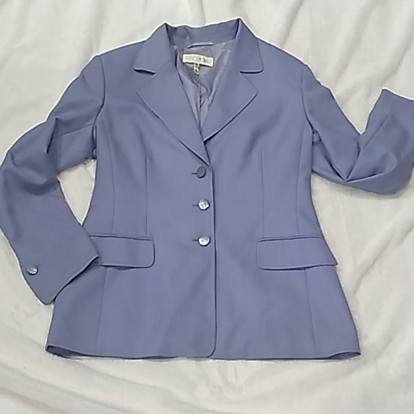 Vtg ESCADA Y2k Office Siren blue Wool blazer Jacket size 8 - Picture 14 of 15